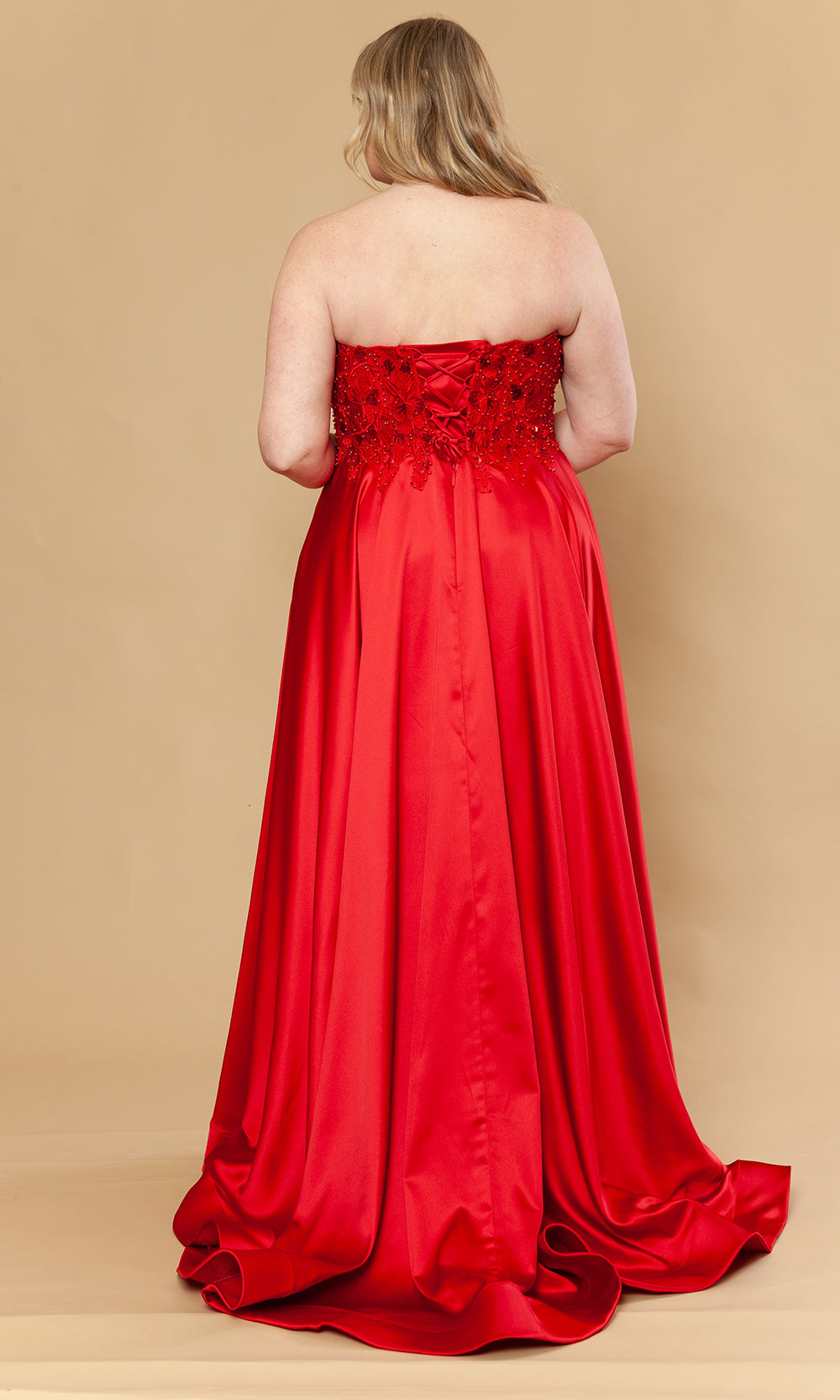 Poly USA W1224 - Beaded Embroidered Strapless A-Line Gown Prom Dresses