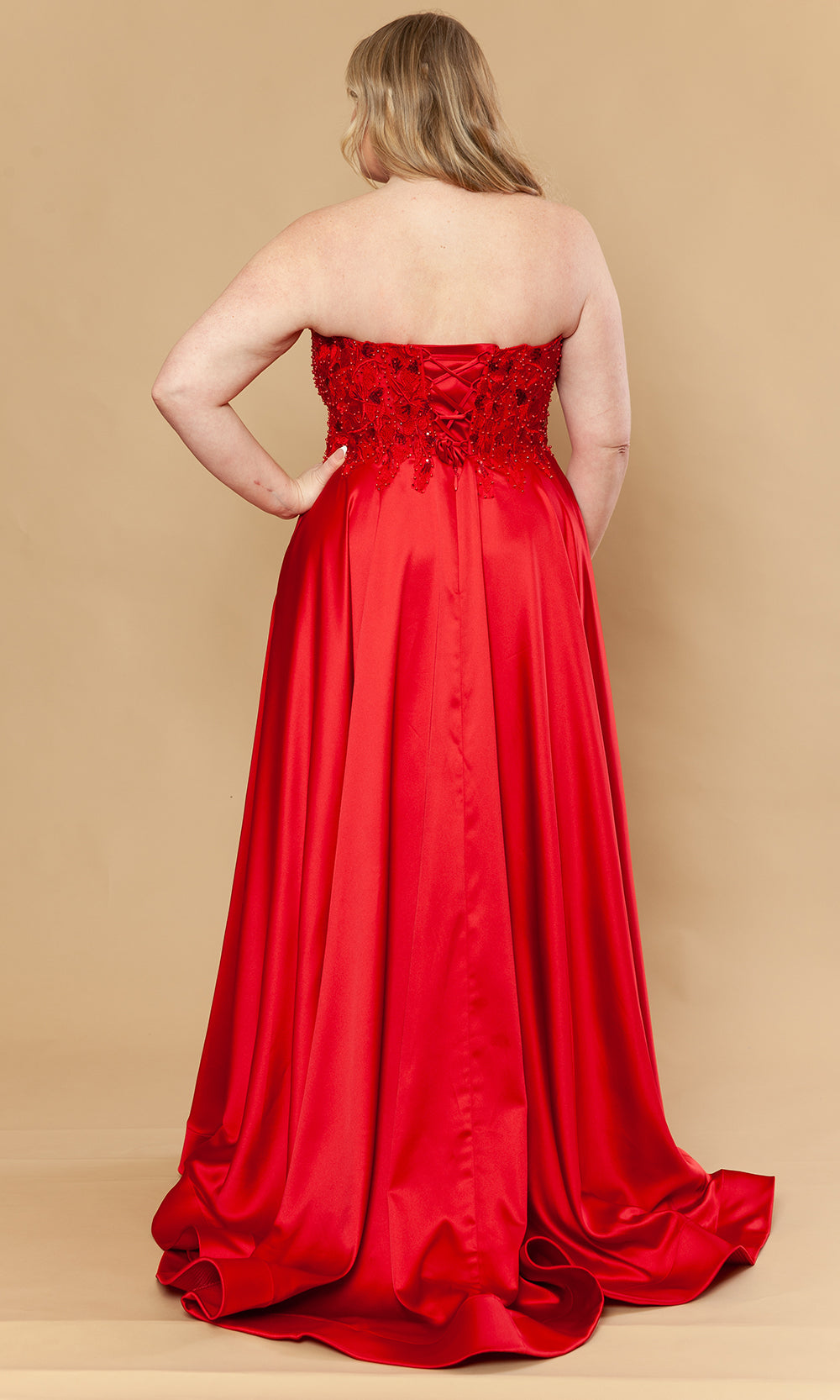 Poly USA W1224 - Beaded Embroidered Strapless A-Line Gown Prom Dresses