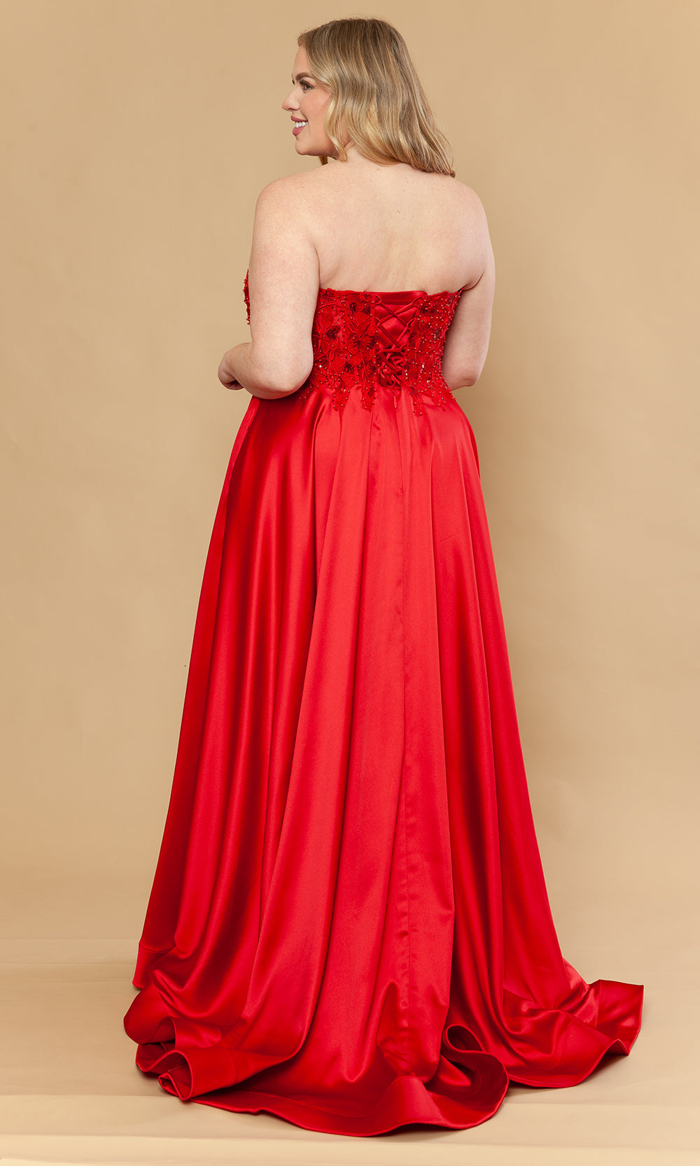 Poly USA W1224 - Beaded Embroidered Strapless A-Line Gown Prom Dresses