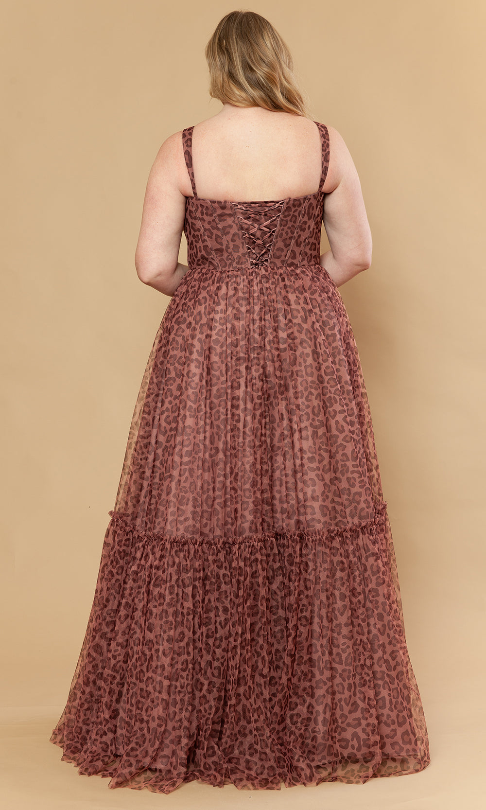 Poly USA W1226 - Sweetheart Neck Animal Print Mesh Gown Prom Dresses