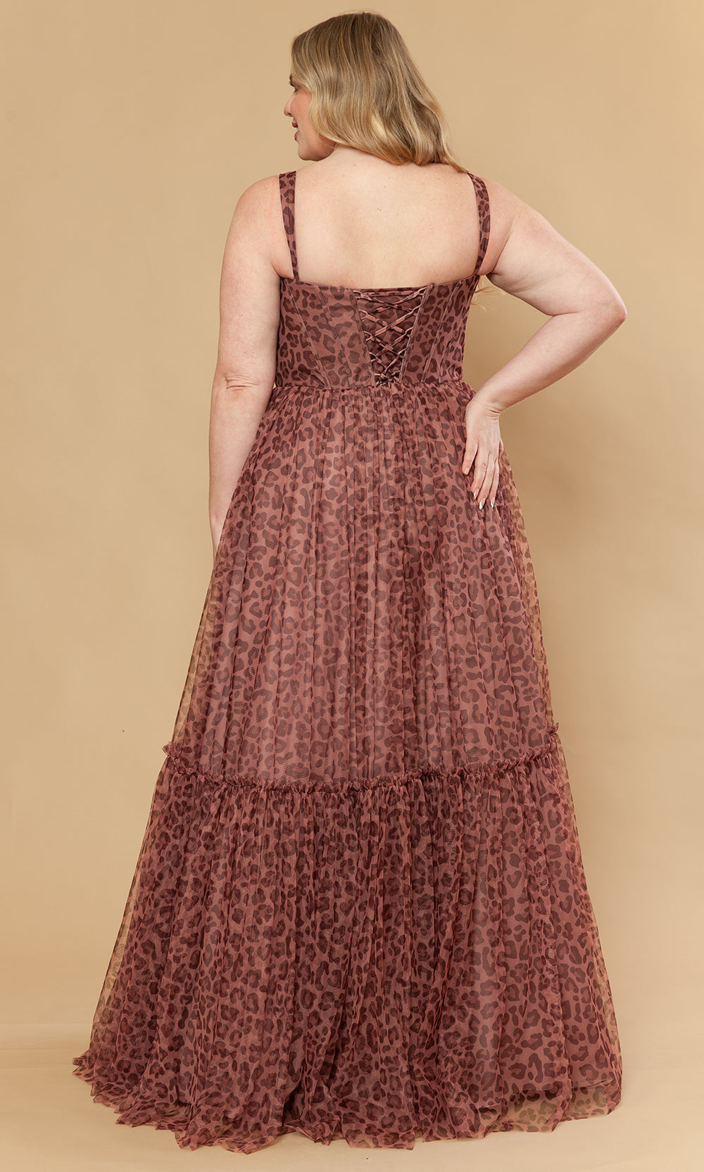 Poly USA W1226 - Sweetheart Neck Animal Print Mesh Gown Prom Dresses