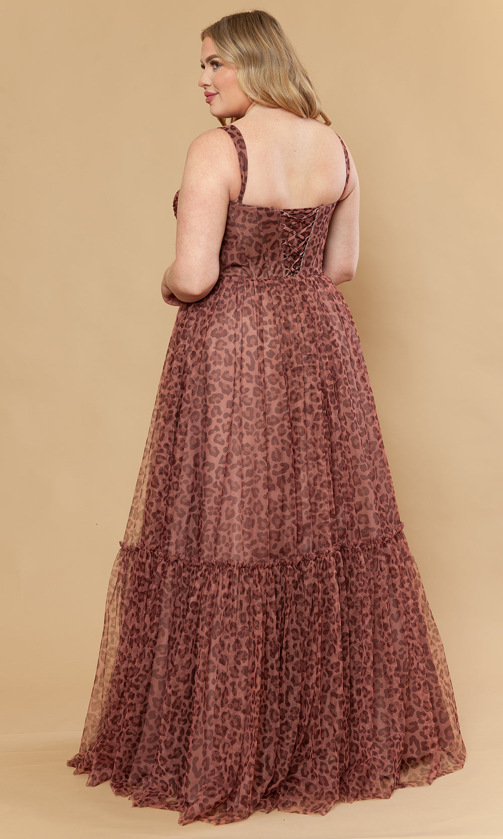 Poly USA W1226 - Sweetheart Neck Animal Print Mesh Gown Prom Dresses