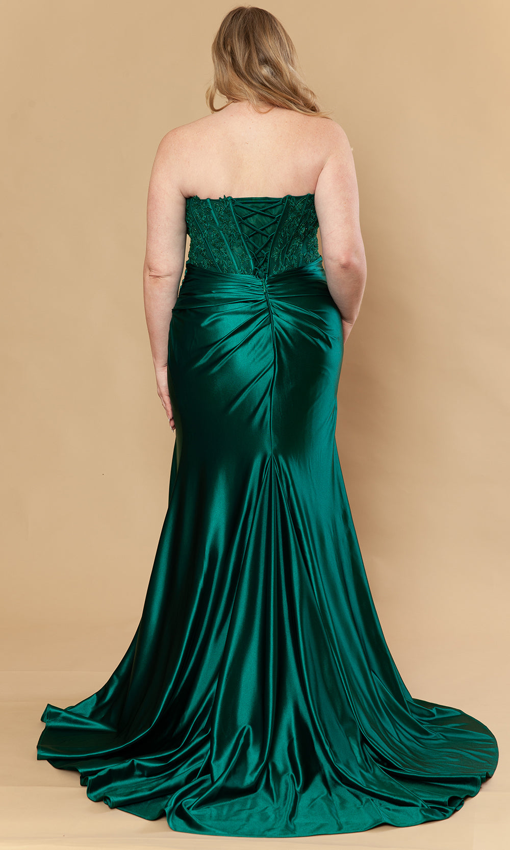 Poly USA W1228 - Sheath Skirt Embroidered Corset Gown Prom Dresses