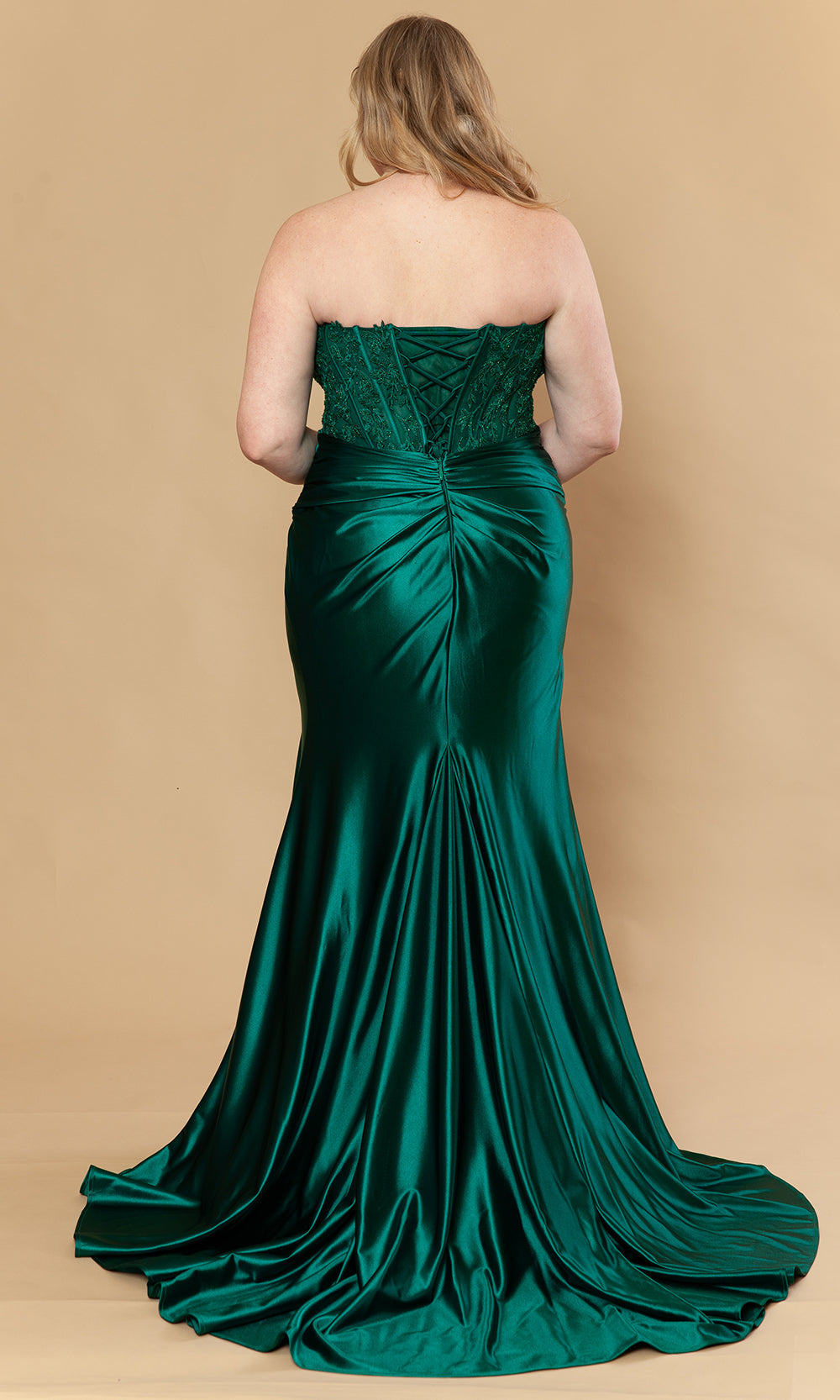 Poly USA W1228 - Sheath Skirt Embroidered Corset Gown Prom Dresses