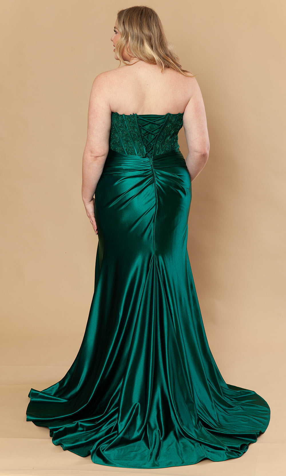 Poly USA W1228 - Sheath Skirt Embroidered Corset Gown Prom Dresses