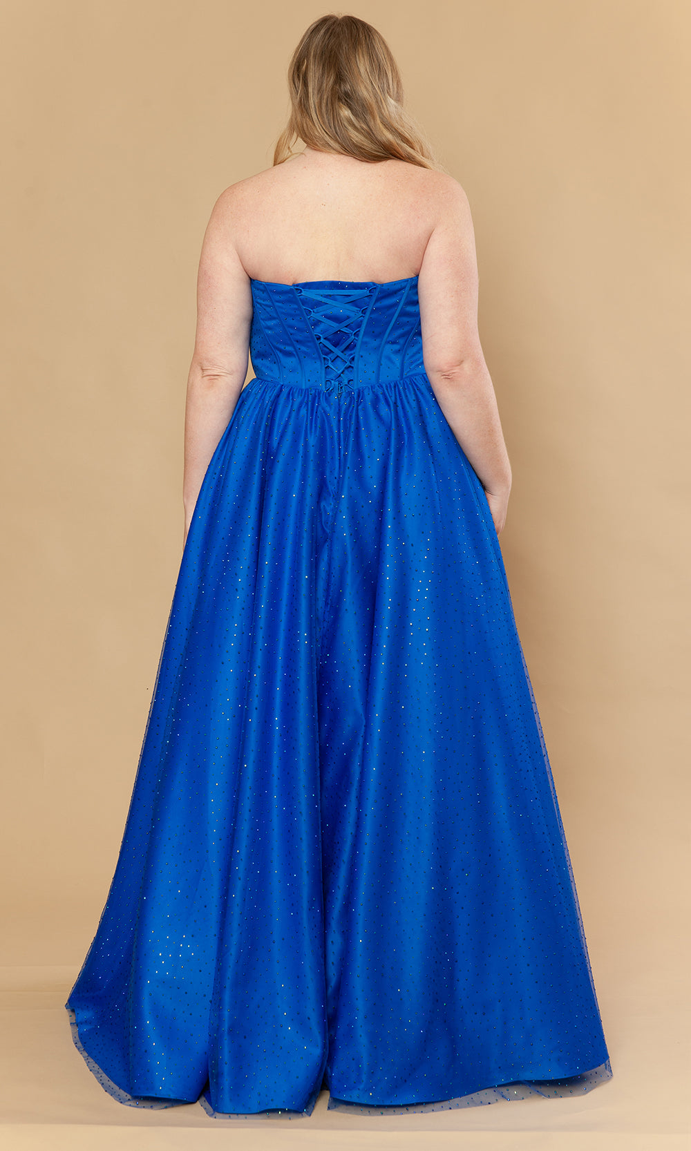 Poly USA W1236 - Sweetheart A-Line Stone Mesh Gown Prom Dresses