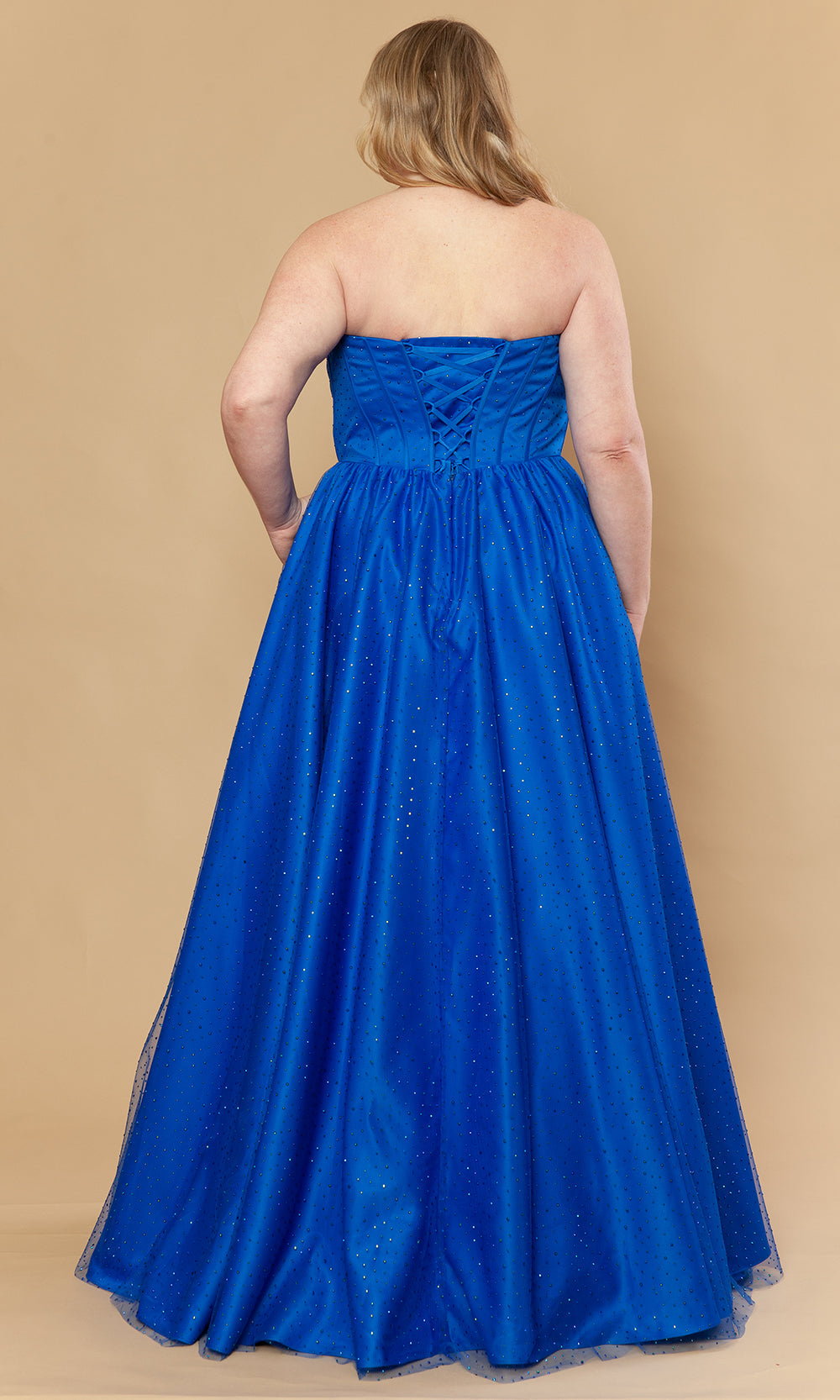 Poly USA W1236 - Sweetheart A-Line Stone Mesh Gown Prom Dresses