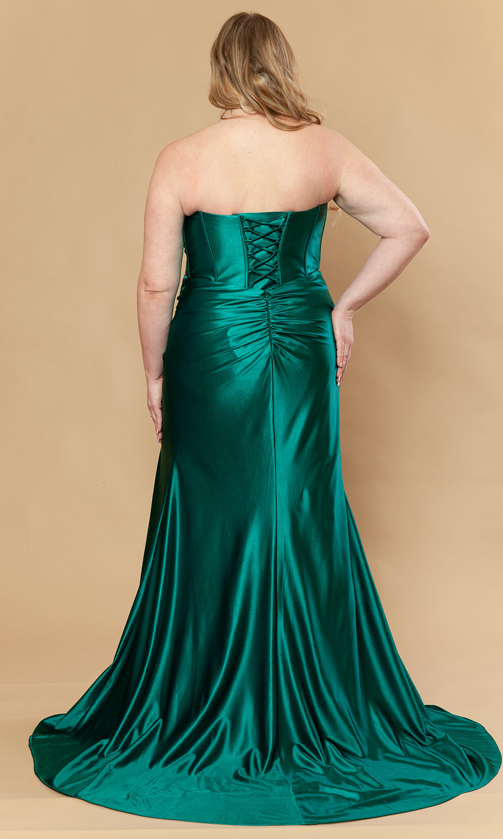 Poly USA W1240 - Knotted Detail Strapless Corset Gown Prom Dresses