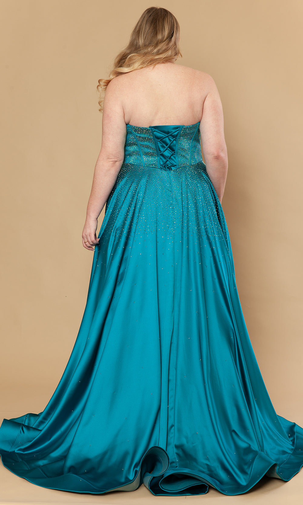 Poly USA W1244 - Dazzling Beaded A-Line Strapless Gown Prom Dresses
