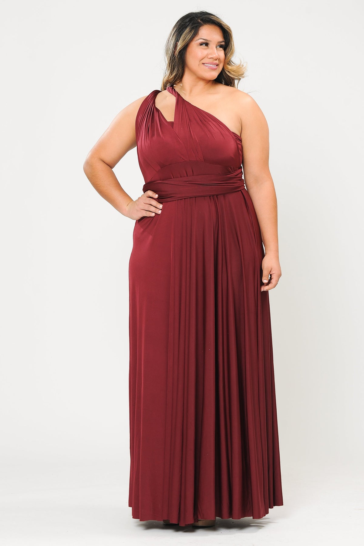 Poly USA W7022 - Long Jersey A-line Dress