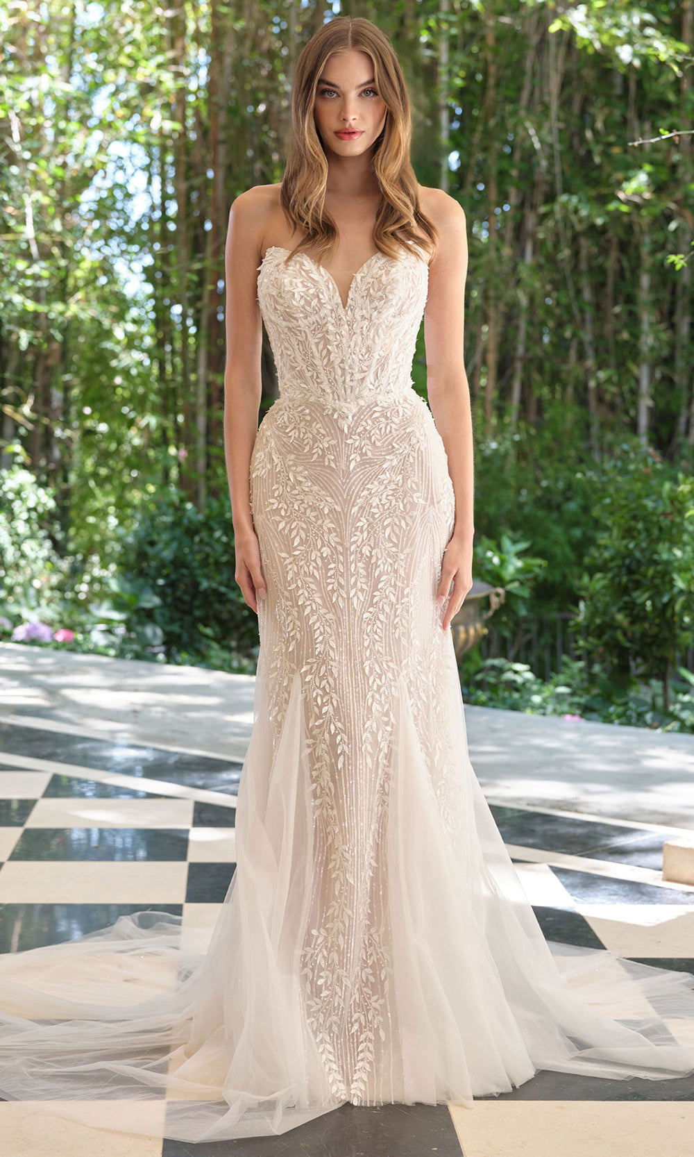 Andrea and Leo WL060 - Beaded Mermaid Chapel Train Wedding Dress Wedding Dresses
