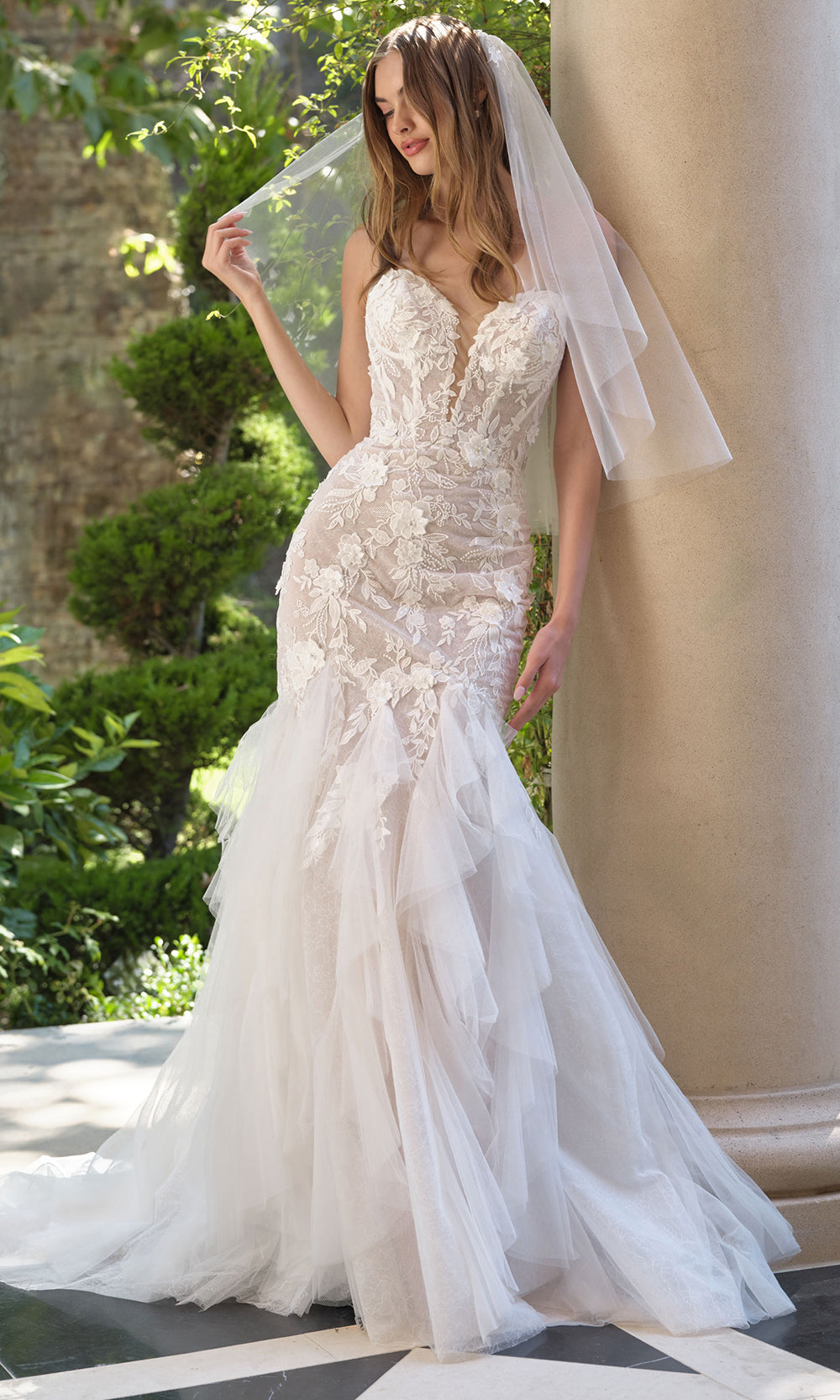 Andrea and Leo WL062 - Tiered Tulle Mermaid Wedding Dress Wedding Dresses