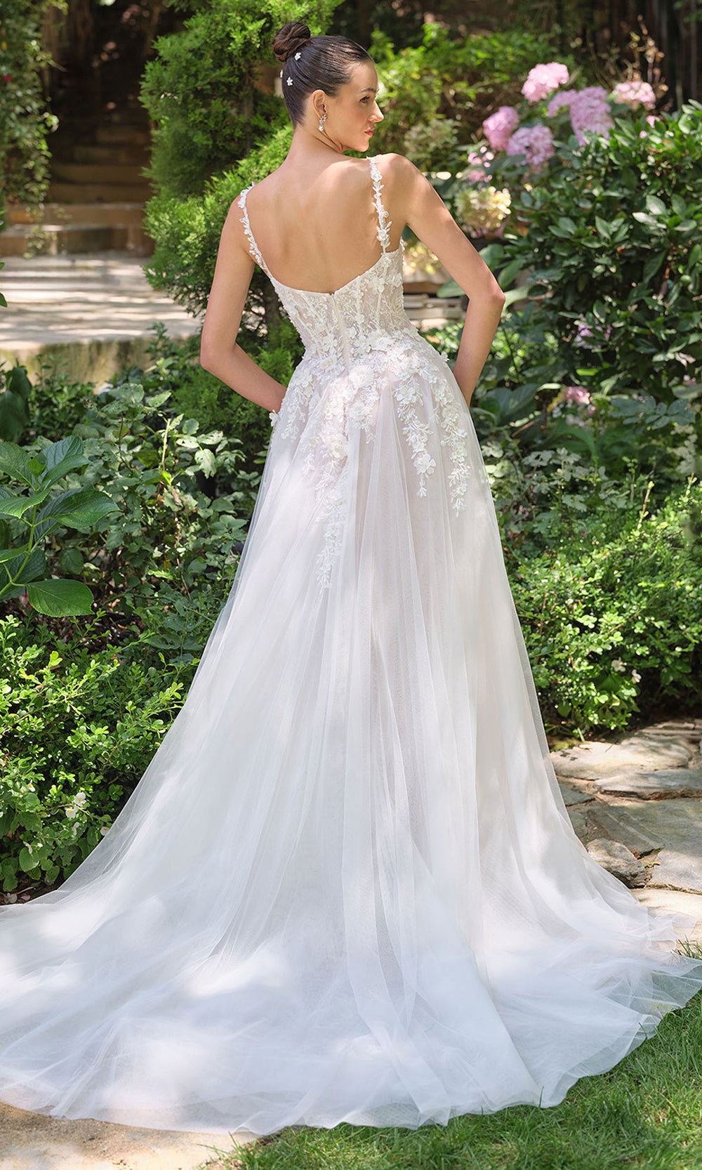 Andrea and Leo WL063 - Corset A-Line Bridal Gown with Slit Wedding Dresses