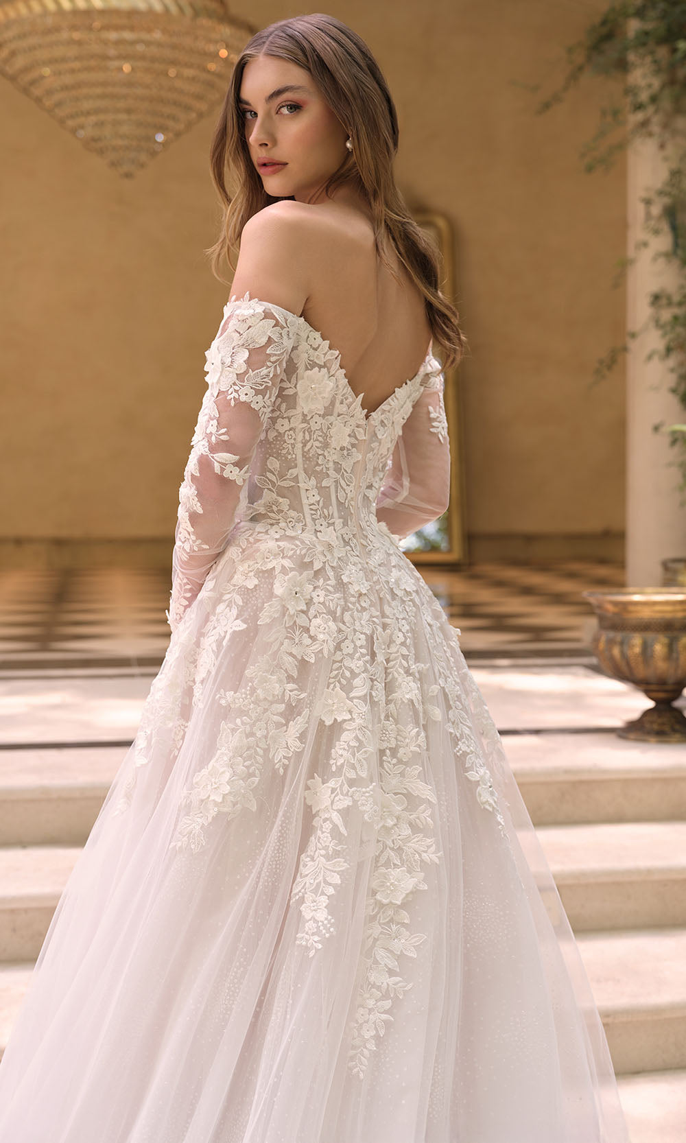 Andrea and Leo WL067 - Off Shoulder Embroidered Floral Ballgown Bridal Gowns