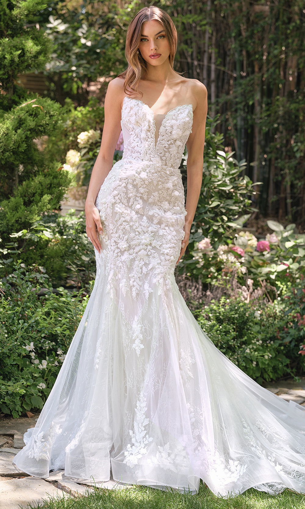 Andrea and Leo WL088 - Strapless V Neck Mermaid Bridal Gown Wedding Dresses