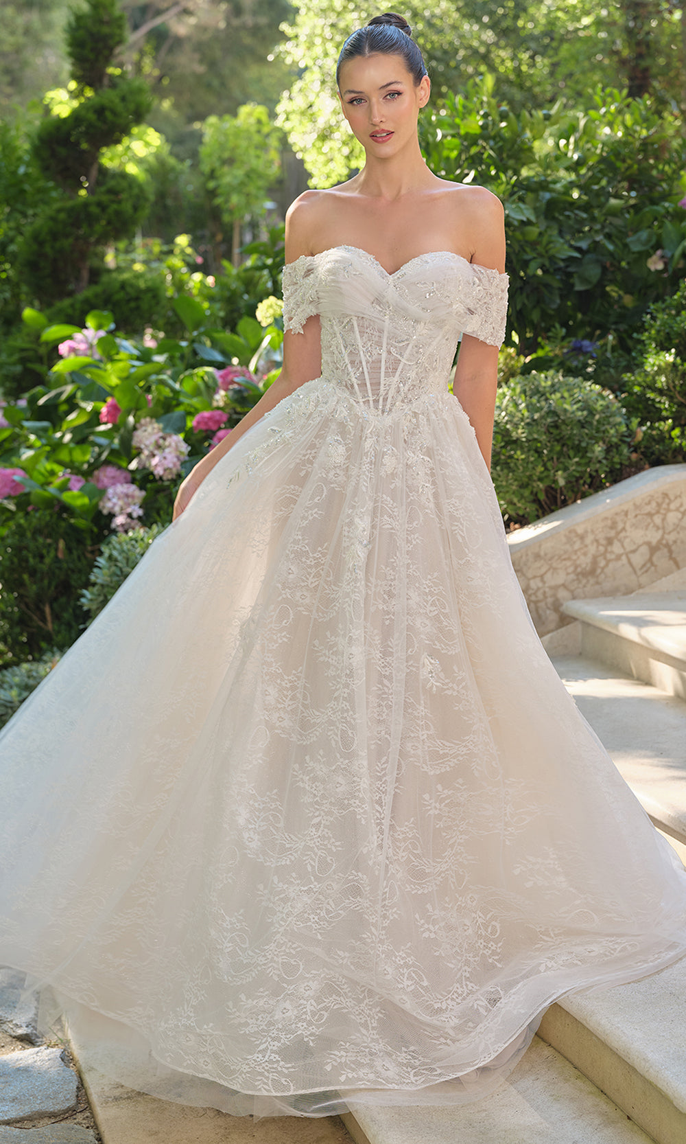 Andrea and Leo WL090 - Off-Shoulder Floral Ball Wedding Dress Wedding Dresses