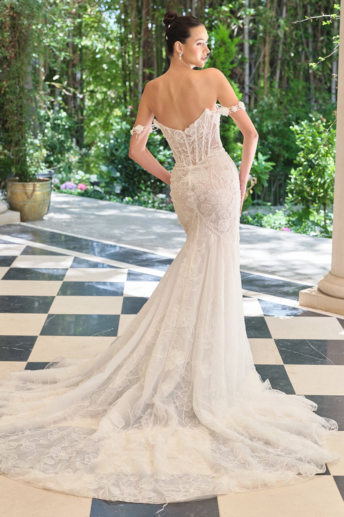 Andrea and Leo WL099 - Sweetheart Corset Embroidered Floral Gown Bridal Dresses in White