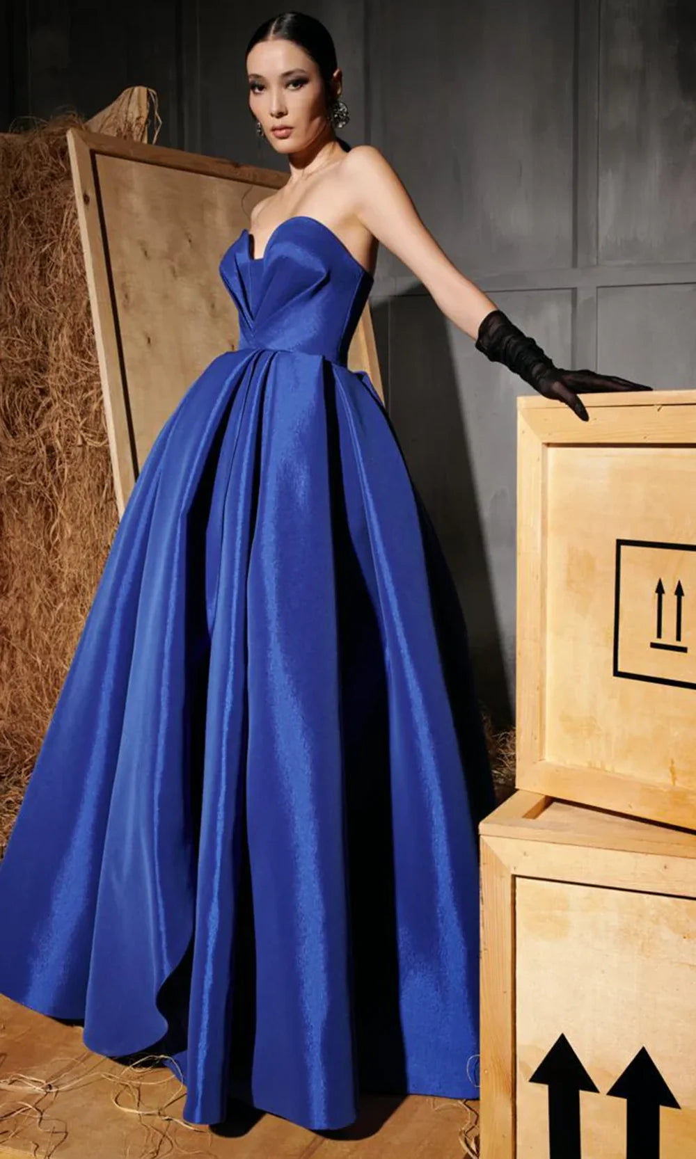 MNM Couture N0642 - Strapless Sweetheart Gown with Pleats Ball Gowns