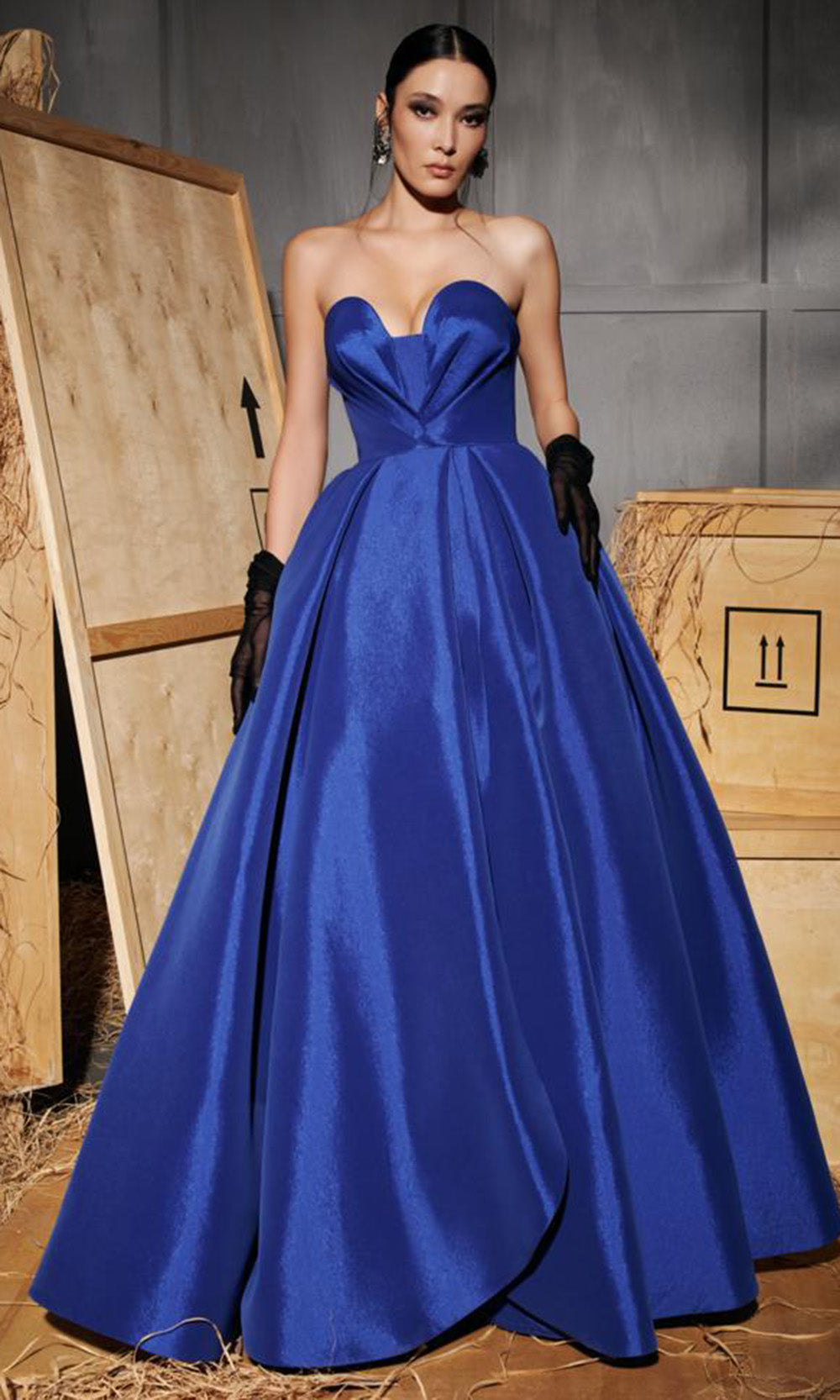 MNM Couture N0642 - Strapless Sweetheart Gown with Pleats Ball Gowns