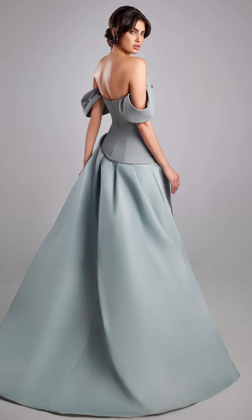 MNM Couture E0103 - Dramatic Draped Skirt Semi-Sweetheart Gown Ball Gowns