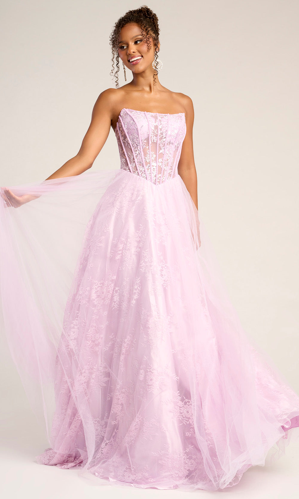 Portia and Scarlett XO023 - Illusion Corset Lace A-Line Dress Prom Dresses