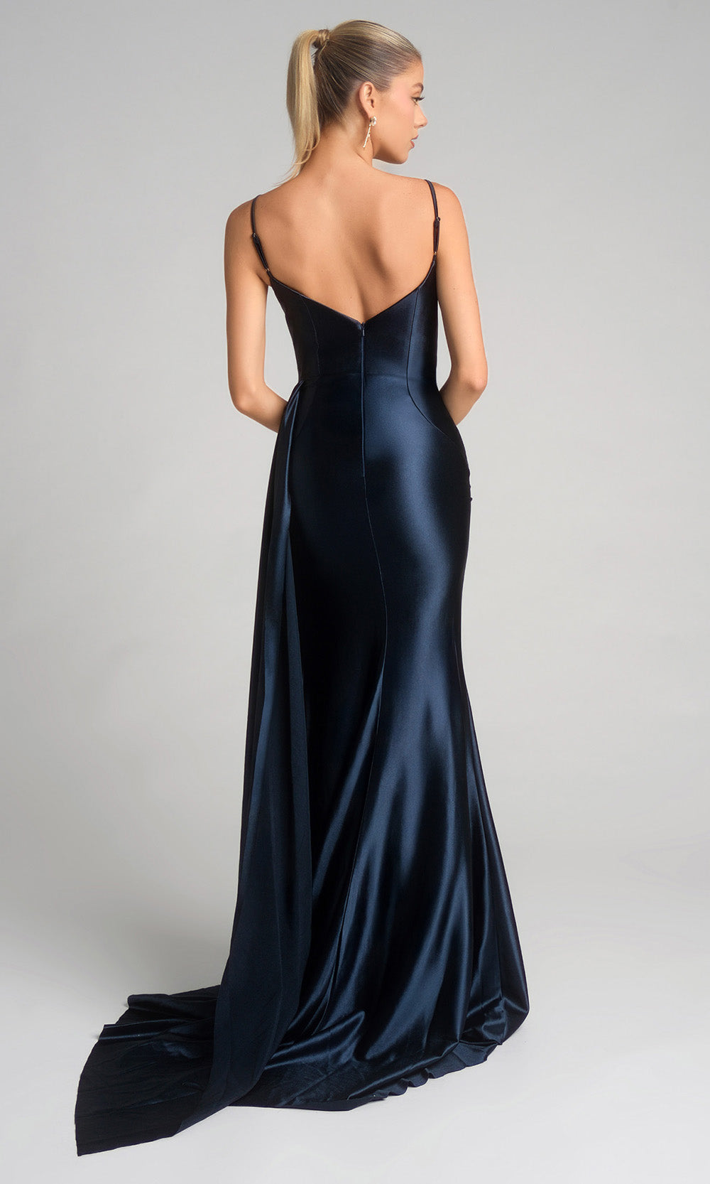 Portia and Scarlett XO037 - Fitted V-Neckline Dress With Beaded Brooch Prom Dresses