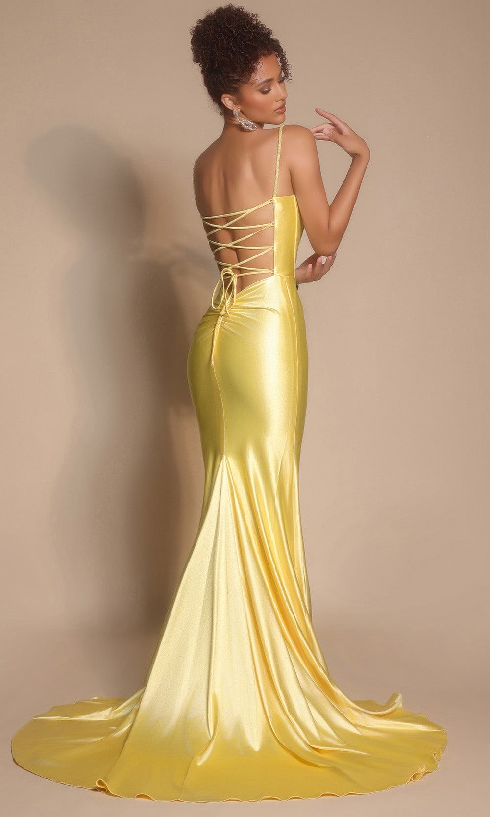 Portia and Scarlett XO042 - Lace-Up Back Sheath Prom Gown Prom Dresses