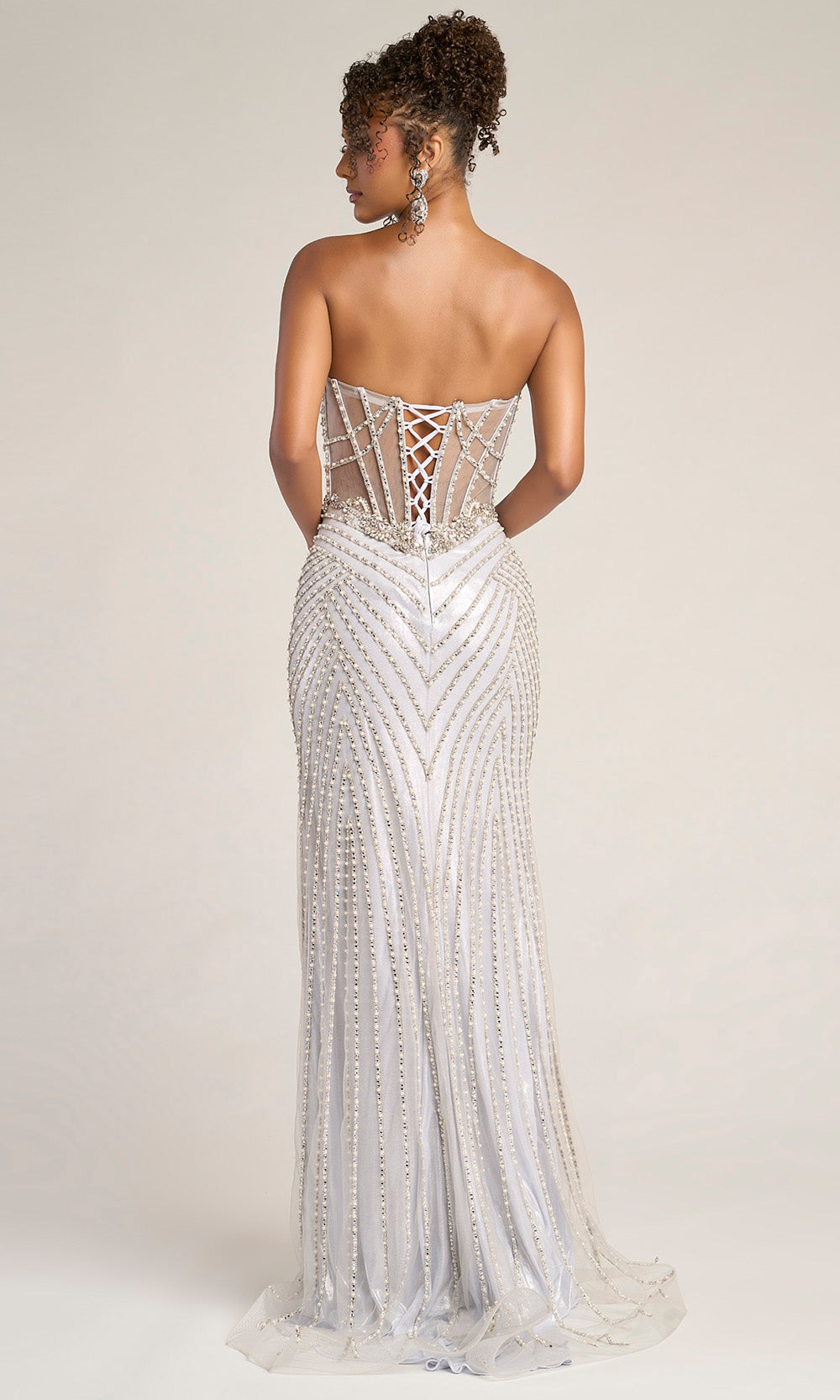 Portia and Scarlett XO057 - Illusion Corset Lace-Up Back Gown Prom Dresses