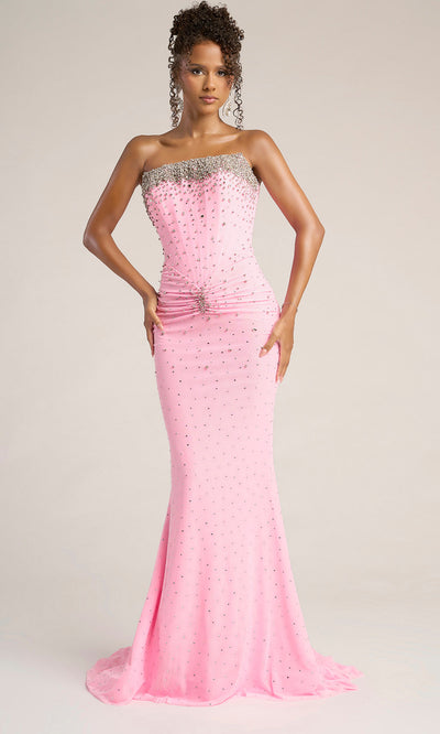 Portia and Scarlett XO059 - Crystal Sheath Dress With Ruched Waist Prom Dresses