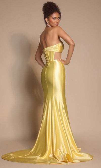 Portia and Scarlett XO066 - Cutout Illusion Side Strapless Evening Gown Prom Dresses