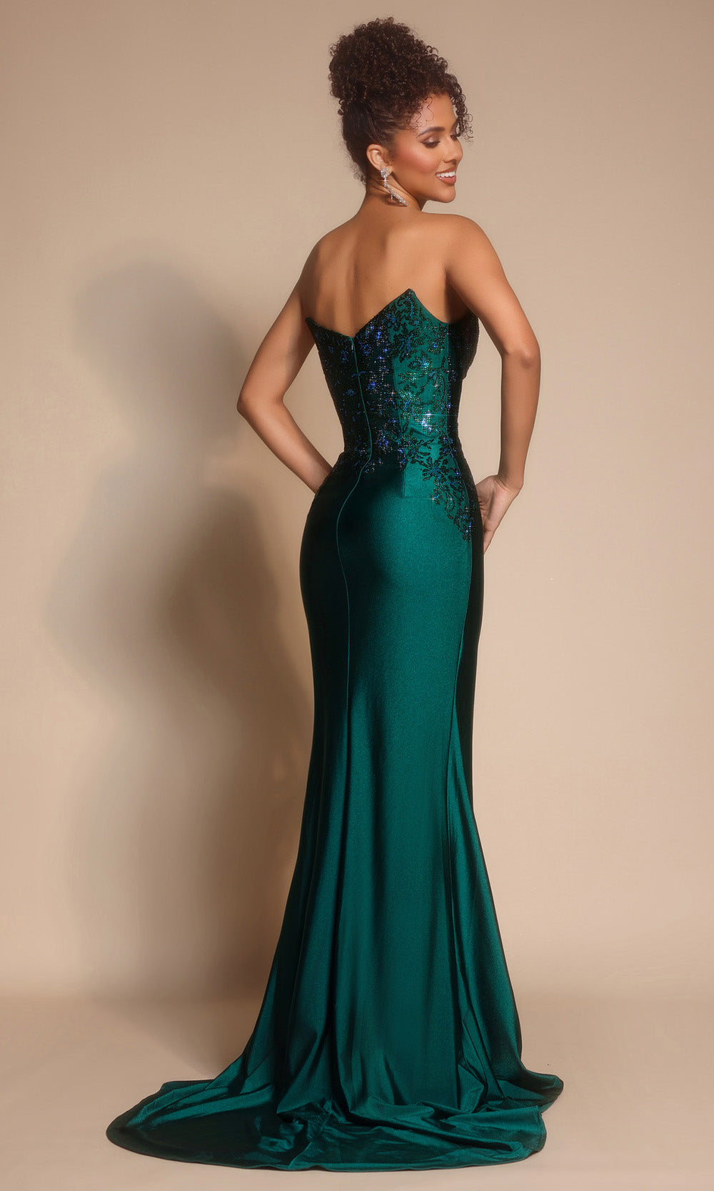Portia and Scarlett XO067 - Fitted Strapless Gown With Beaded Top Prom Dresses