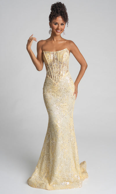 Portia and Scarlett XO082 - Sheer Corset Fitted Lace Dress Prom Dresses