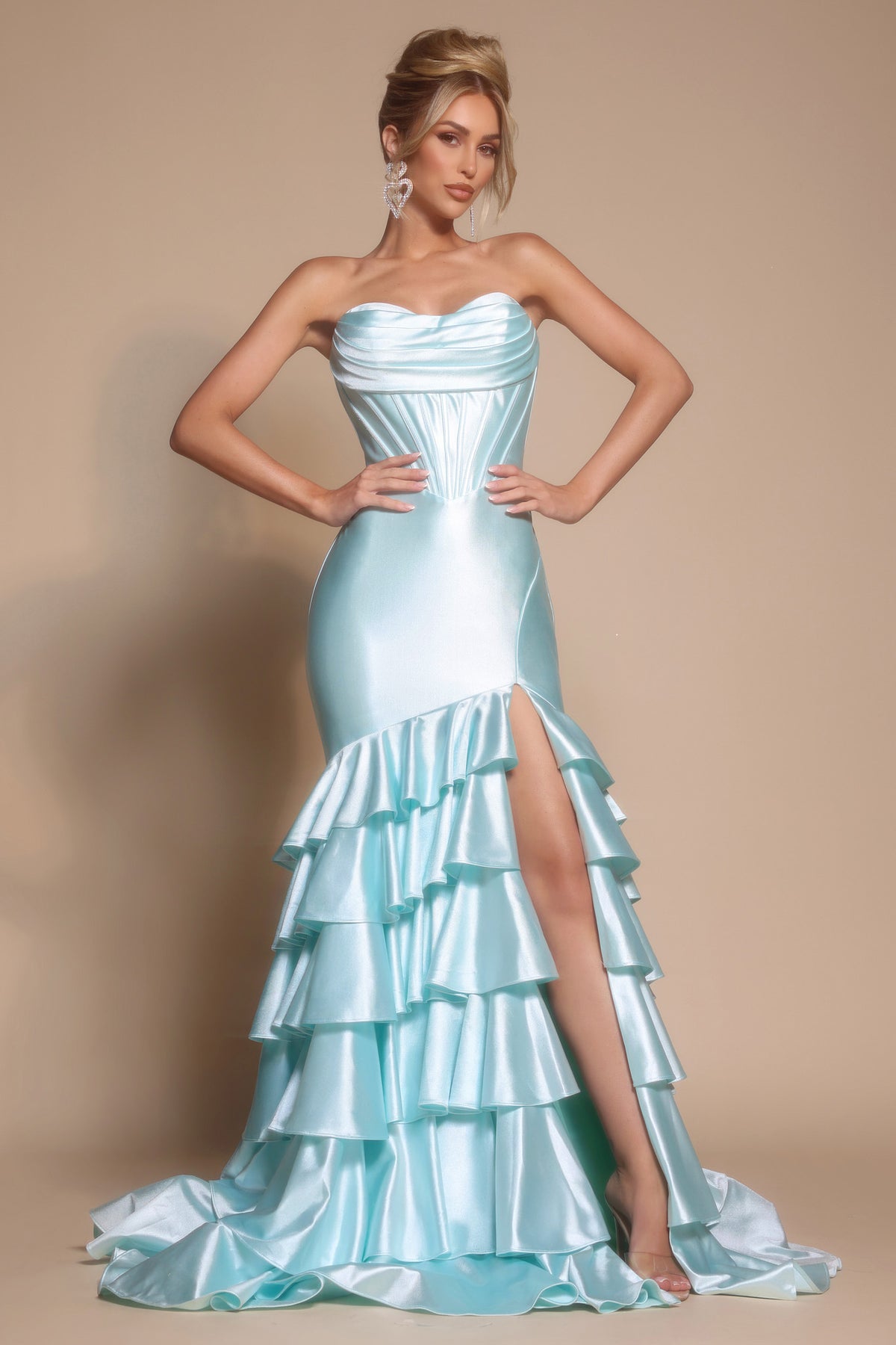Portia and Scarlett XO085 - Sweetheart Mermaid Gown With Ruffles