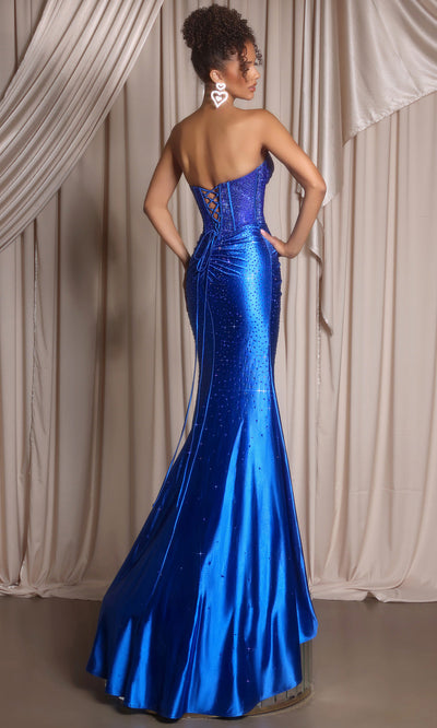 Portia and Scarlett XO098 - Corset Detail Strapless Evening Gown Prom Dresses