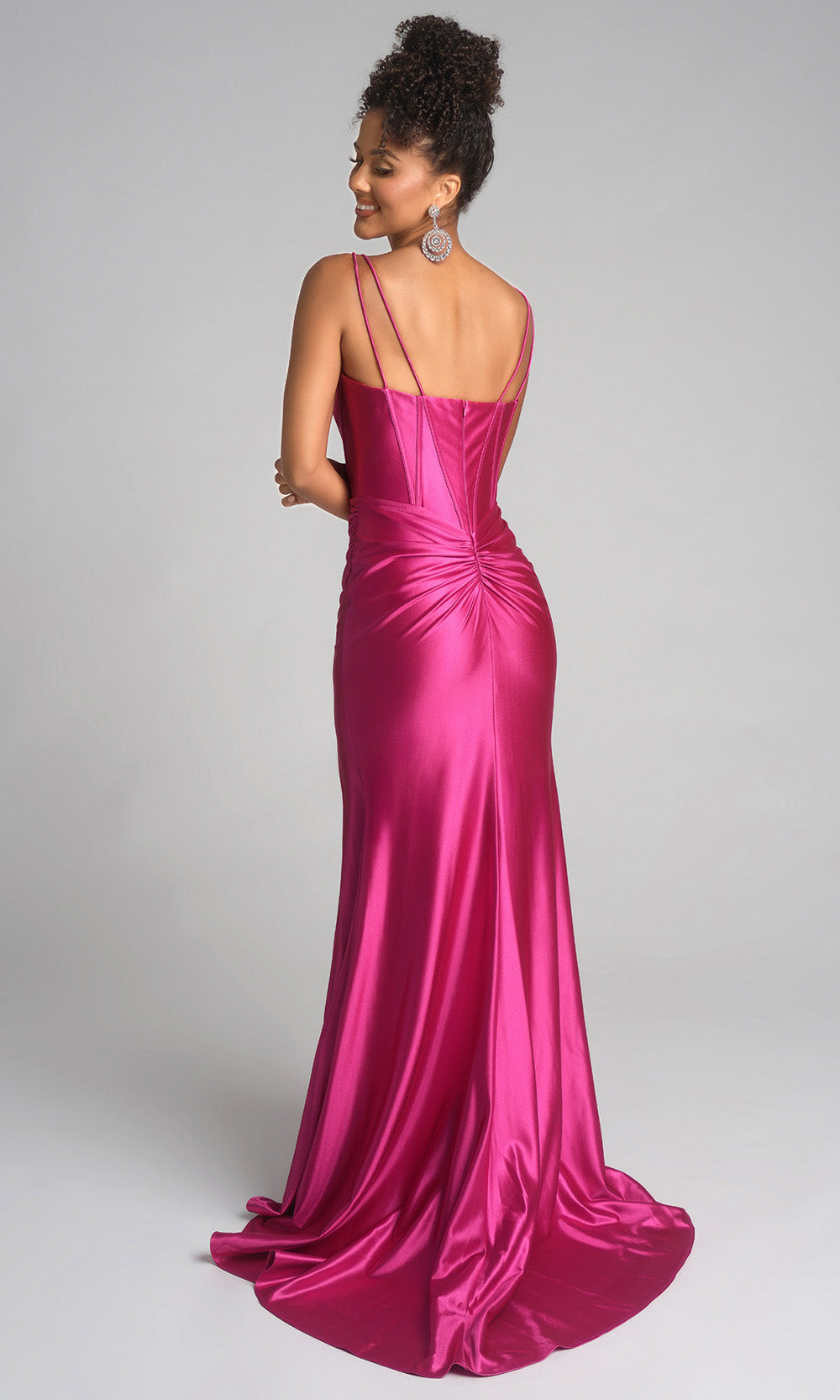 Portia and Scarlett XO105 - Embellished Satin Corset Prom Dress Prom Dresses in Raspberry