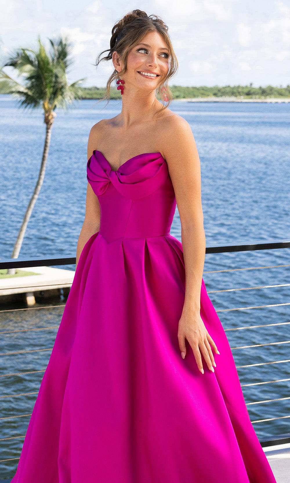 Portia and Scarlett XO110 - Satin Sweetheart A-Line Prom Gown Prom Dresses in Magenta