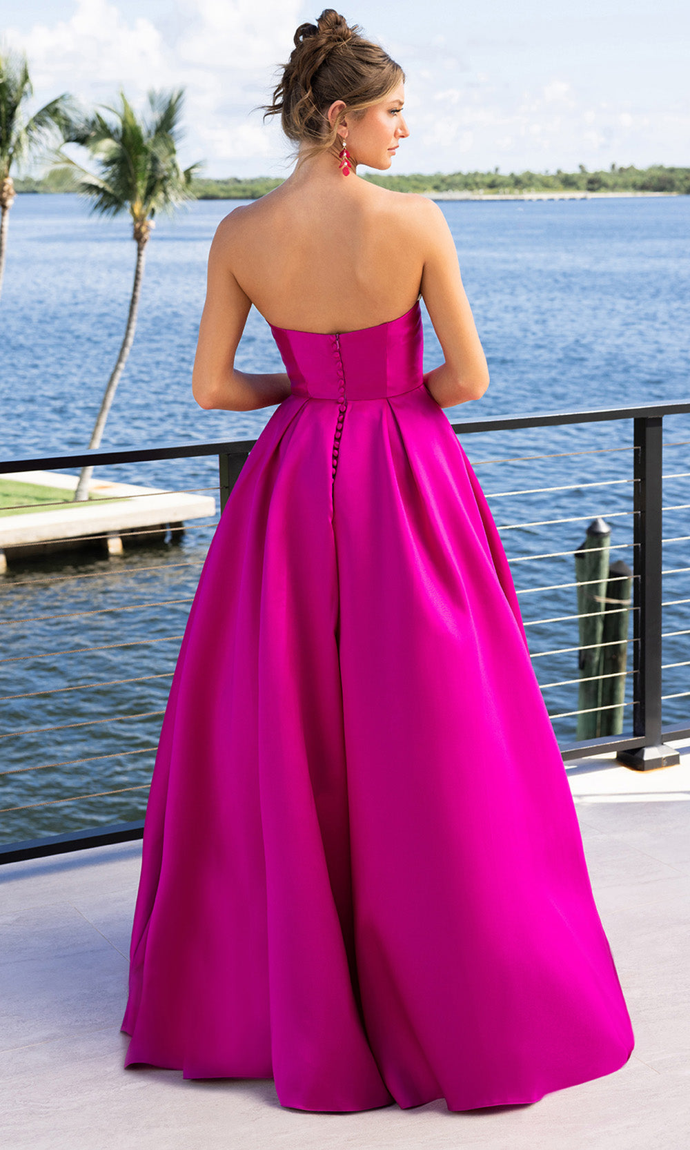 Portia and Scarlett XO110 - Satin Sweetheart A-Line Prom Gown Prom Dresses in Magenta