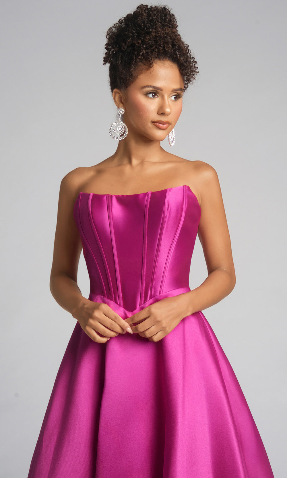 Portia and Scarlett XO124 - Strapless Corset Bodice A-Line Prom Gown Prom Dresses in Magenta