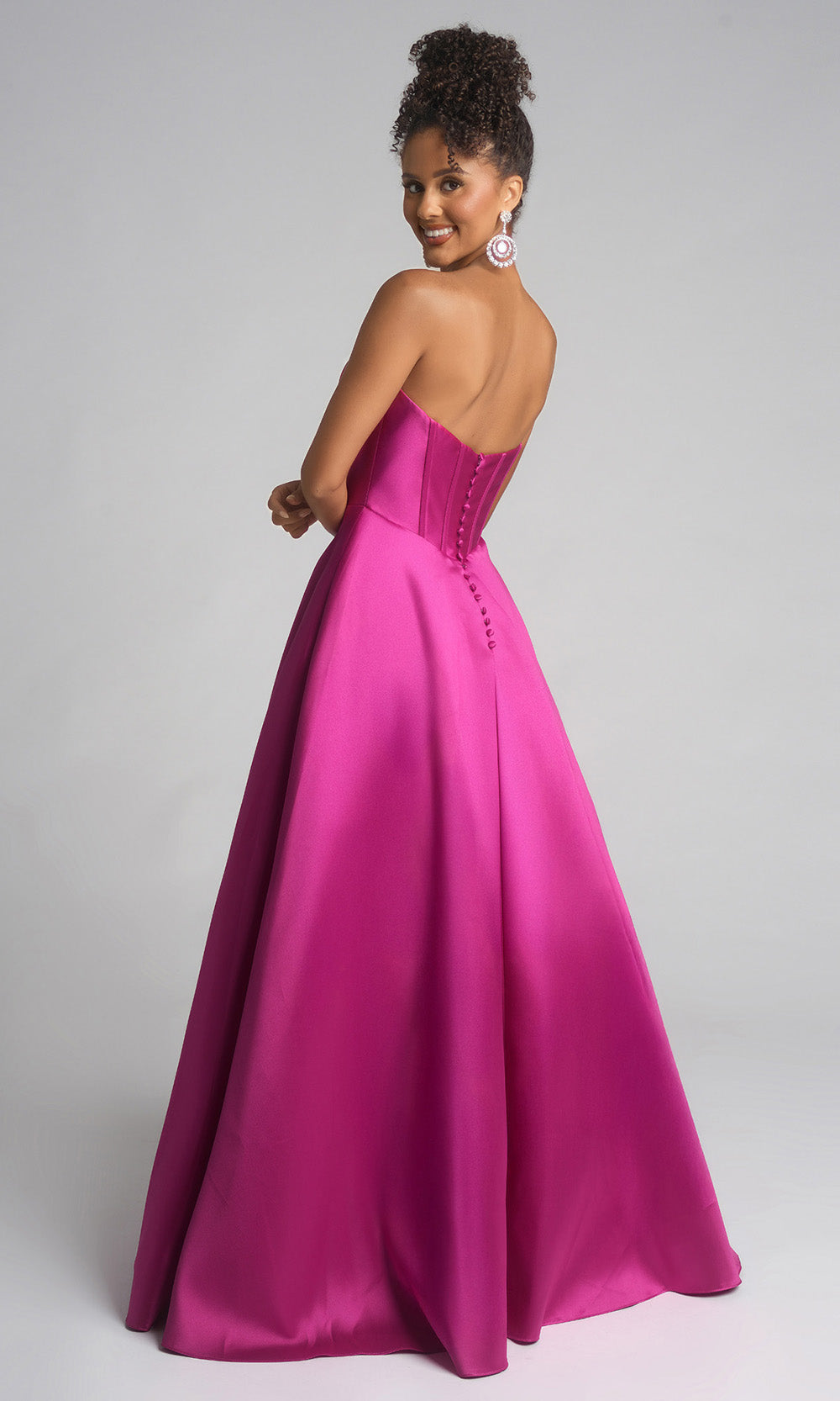Portia and Scarlett XO124 - Strapless Corset Bodice A-Line Prom Gown Prom Dresses in Magenta