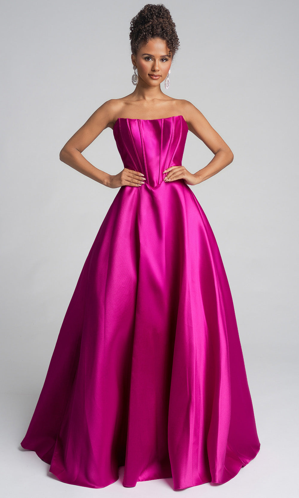 Portia and Scarlett XO124 - Strapless Corset Bodice A-Line Prom Gown Prom Dresses in Magenta