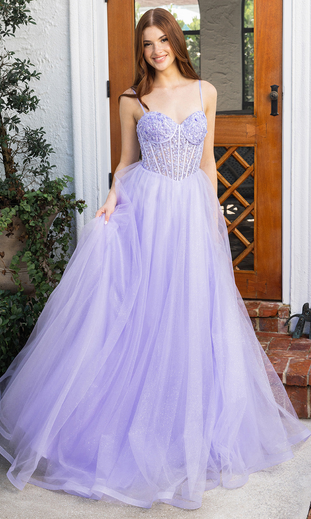 Portia and Scarlett XO163 - Shimmer Corset Tulle Prom Dress Prom Dresses in Lilac