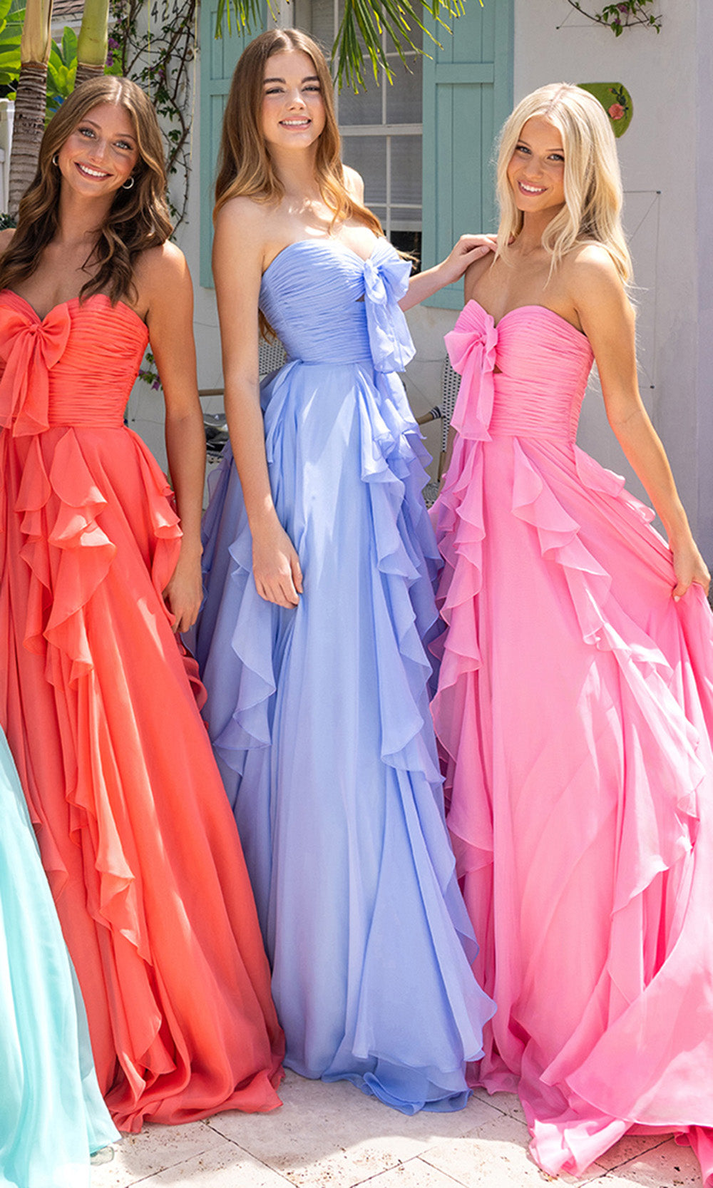 Portia and Scarlett XO170 - Strapless Sweetheart Ruffles Prom Dress Prom Dresses in Periwinkle Pink