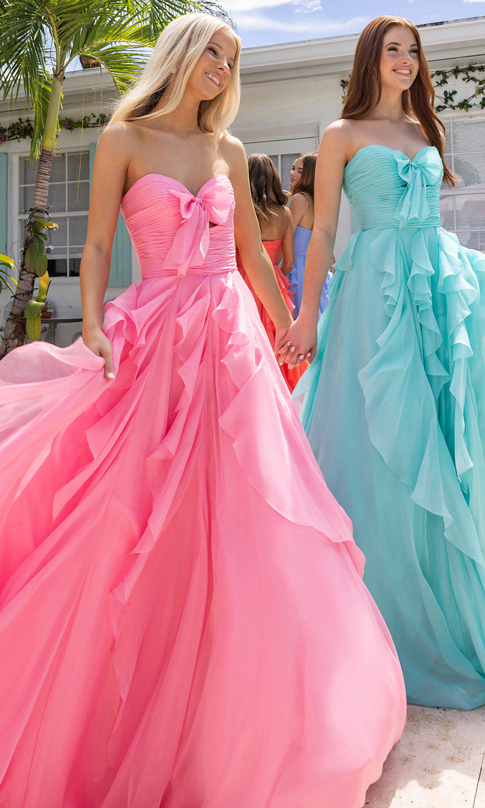 Portia and Scarlett XO170 - Strapless Sweetheart Ruffles Prom Dress Prom Dresses in Mint Pink