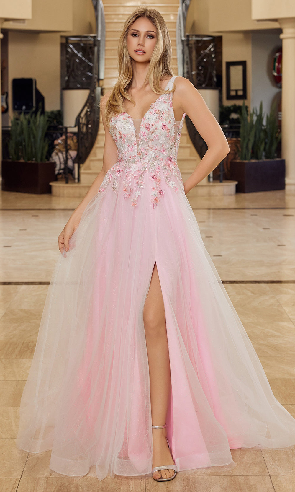 Nox Anabel Y1799 - Deep V Corset Evening Dress Prom Dresses