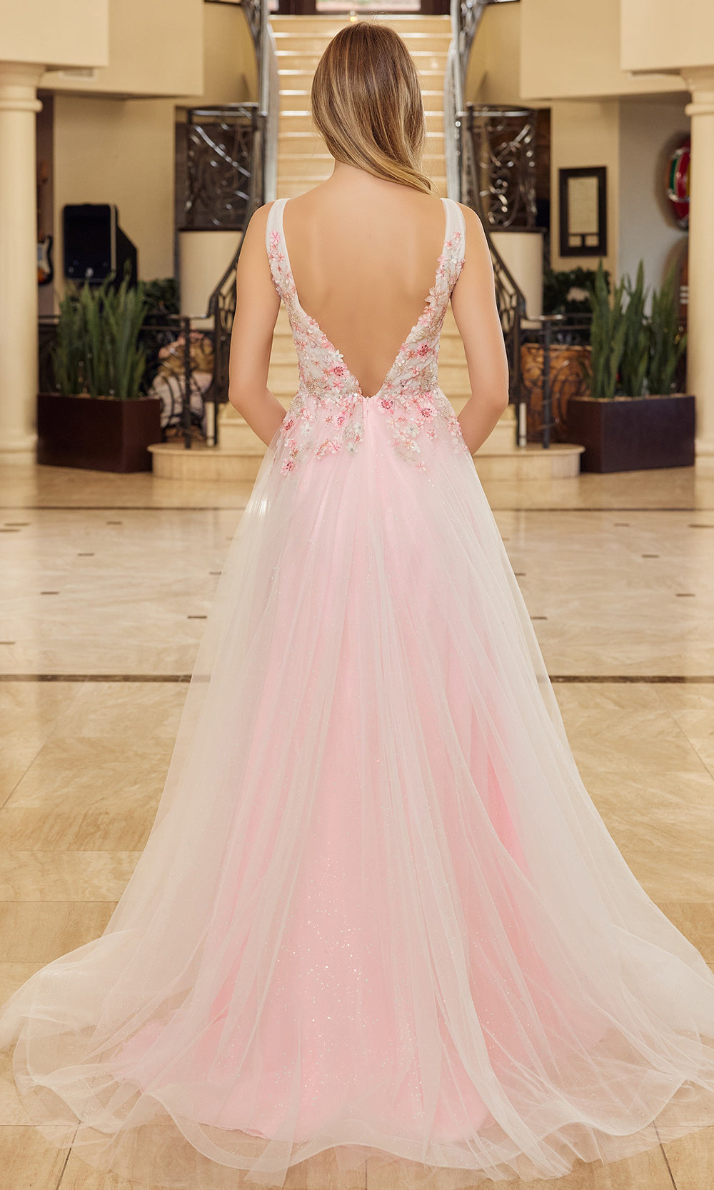 Nox Anabel Y1799 - Deep V Corset Evening Dress Prom Dresses