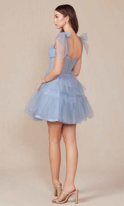 Nox Anabel Y858 - Ruffles Ribbon Cocktail DressSpecial Occasion Dresses