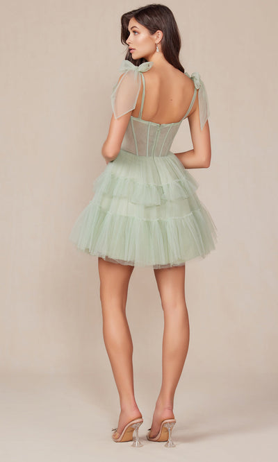 Nox Anabel Y858 - Ruffles Ribbon Cocktail DressSpecial Occasion Dresses