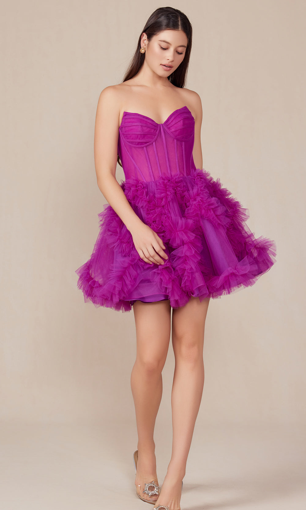 Nox Anabel Y859 - Sweetheart Ruffles Cocktail DressSpecial Occasion Dresses