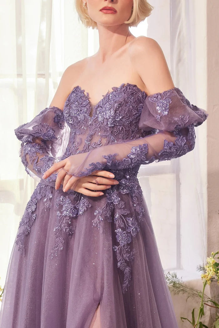 Andrea and Leo A1398 - Sweetheart Glitter Tulle Evening Gown