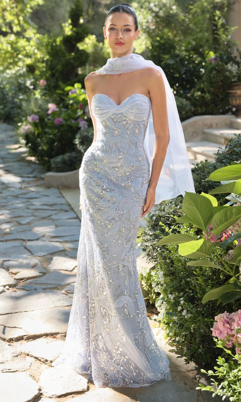 Andrea and Leo A1484 - Strapless Sweetheart Tulle Sheath Gown Formal Gowns